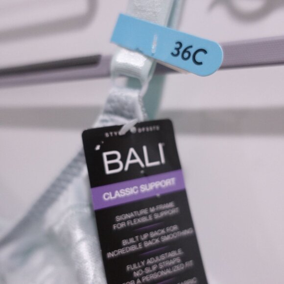 NEW Bali Double Support Spa Closure Wireless Bra Aqua Size 36C 3372 - Picture 4 of 5